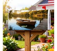 Coperture magnetiche per cassette postali a barca, rustiche ninfee naturali estive verde per le vacanze, decorazione per giardino, cortile, 53 x 64 cm