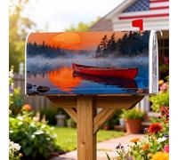 Coperture magnetiche per cassette postali a canoa, copertura per cassetta postale con alberi panoramici naturali al tramonto estate rossa per esterni decorazione da cortile 45,7 x 53,7 cm