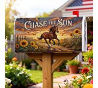 Coperture magnetiche per cassette postali a cavallo, decorazione autunnale rustica con girasole autunnale, arancione, per esterni, 53 x 64 cm