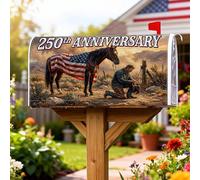 Coperture magnetiche per cassette postali a cavallo, rustiche con bandiera dell'America occidentale, per anniversario, colore marrone, protezione per la decorazione esterna del cortile, 53 x 64 cm