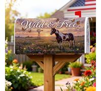 Coperture magnetiche per cassette postali a cavallo, rustiche con farfalle e farfalle, per esterni, decorazione per porta d'ingresso, 53 x 64 cm