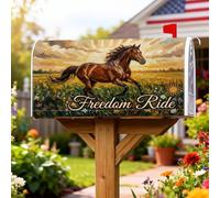 Coperture magnetiche per cassette postali a cavallo, rustiche con sole, erba, estate, marrone, decorazioni per la casa e il giardino, 45,7 x 53,3 cm