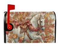 Coperture magnetiche per cassette postali a cavallo, rustiche fantasiose foglie sciarpa autunnale arancione decorazioni per cassette delle lettere per decorazioni esterne 53 x 64 cm