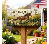 Coperture magnetiche per cassette postali a cavallo, rustiche naturali, dente di leone, girasole, estate, marrone, per decorazioni esterne, 45,7 x 53,3 cm