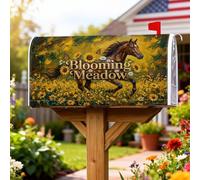 Coperture magnetiche per cassette postali a cavallo, rustiche naturali, girasoli e farfalle, gialle primaverili, per decorazioni esterne, 45,7 x 53,3 cm