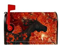 Coperture magnetiche per cassette postali a cavallo, stile rustico vintage, foglie d'acero, alberi autunnali, per decorazioni esterne, 45,7 x 53,7 cm