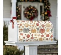 Coperture magnetiche per cassette postali a conchiglia, motivo stella marina costiera estiva, regalo estivo, arancione, decorazione per cassetta delle lettere per esterni, giardino, cortile, 45,7 x