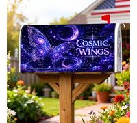 Coperture magnetiche per cassette postali a farfalla, copertura decorativa per cassetta delle lettere con luna cosmica mistica viola per decorazione giardino cortile 53 x 64 cm