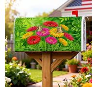 Coperture magnetiche per cassette postali a farfalla, copertura per cassetta postale stagionale con fiori vivaci e foglie primaverili, per decorazione del cortile anteriore, 53 x 64 cm