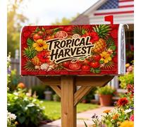 Coperture magnetiche per cassette postali a forma di ananas, tropicali vibranti pomodori ibisco rosso estivo protezione per la decorazione del cortile 53 x 64 cm