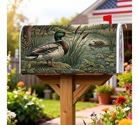 Coperture magnetiche per cassette postali a forma di anatra, blocchi rustici naturali di gigli anfibi N/a Copertura decorativa per cassetta postale per esterni, giardino, cortile, decorazione 53 x 64