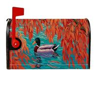 Coperture magnetiche per cassette postali a forma di anatra, copertura stagionale per cassetta postale autunnale con foglie autunnali e natura, decorazione per giardino, cortile, 53 x 64 cm