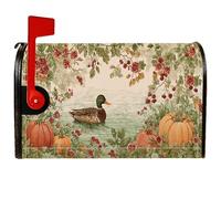 Coperture magnetiche per cassette postali a forma di anatra, decorazione autunnale rustica per cassetta postale con zucca, rosa, arancione, per esterni, 45,7 x 53,3 cm