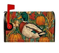 Coperture magnetiche per cassette postali a forma di anatra, decorazioni autunnali rustiche per cassette postali verdi autunnali, decorazioni per la casa e il giardino, 45,7 x 53,3 cm