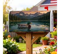 Coperture magnetiche per cassette postali a forma di anatra, decorazioni per cassette postali verdi naturali, montagne, montagne, estive, decorazioni per esterni, 45,7 x 53,3 cm