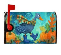 Coperture magnetiche per cassette postali a forma di anatra, fantasiosa sciarpa di zucca arancione per le vacanze, per decorazioni per la casa e il giardino, 45,7 x 53,7 cm