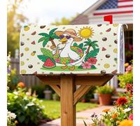 Coperture magnetiche per cassette postali a forma di anatra, protezione per cassetta postale estiva con palma tropicale con sole tropicale, protezione per la decorazione del giardino e cortile, 45,7 x