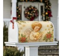 Coperture magnetiche per cassette postali a forma di angelo, decorazioni natalizie per cassette postali natalizie, decorazioni natalizie dorate, per esterni, giardino, cortile, 45,7 x 53,3 cm