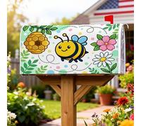 Coperture magnetiche per cassette postali a forma di ape, copertura per cassetta postale gialla con alveare primaverile, decorazione per giardino, cortile, 45,7 x 53,7 cm