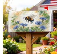 Coperture magnetiche per cassette postali a forma di ape, fiori rustici naturali a nido d'ape, decorazioni per cassette delle lettere gialle per giardino, patio, 53 x 64 cm