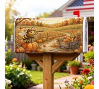 Coperture magnetiche per cassette postali a forma di ape, rustiche fantasiose zucche autunnali, copertura decorativa per cassetta postale per portico anteriore, 53 x 65,5 cm