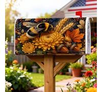 Coperture magnetiche per cassette postali a forma di ape, rustiche ispirate alla natura, girasole e ghianda, gialle, protezione per cassetta postale per esterni, decorazione da giardino, 53 x 64 cm