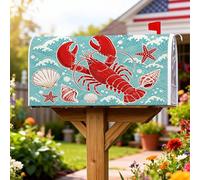 Coperture magnetiche per cassette postali a forma di aragosta, conchiglie estive nautiche estive con stella marina, protezione per cassetta postale per esterni, decorazione da giardino, 45 x 53 cm