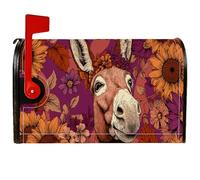 Coperture magnetiche per cassette postali a forma di asino, fantasiose e vibranti fiori viola autunnali, copertura per cassetta postale per la decorazione del prato, 45,7 x 53,3 cm