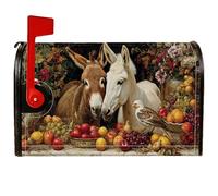 Coperture magnetiche per cassette postali a forma di asino, rustiche, con cavallo e frutta, colore marrone, protezione per la decorazione della porta d'ingresso, 45,7 x 53,7 cm
