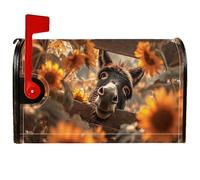 Coperture magnetiche per cassette postali a forma di asino, rustiche, con girasole, per decorazioni esterne, 53 x 64 cm