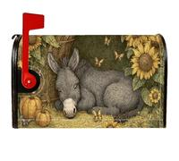 Coperture magnetiche per cassette postali a forma di asino, rustiche, girasoli, farfalle, autunnali, colore giallo, per decorazioni esterne, 53 x 64 cm