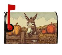 Coperture magnetiche per cassette postali a forma di asino, rustiche, zucca, fieno, autunno, arancione, per le vacanze, decorazioni per la casa e il giardino, 53 x 64 cm