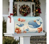 Coperture magnetiche per cassette postali a forma di balena, fantasiosi palloncini giocosi, regali estivi blu, copertura per cassetta della posta per giardino, cortile, decorazione 45,7 x 53,3 cm
