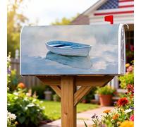 Coperture magnetiche per cassette postali a forma di barca, copertura per cassetta postale blu con cielo acquatico sereno nautico, copertura per cassetta postale per giardino, patio, decorazione 53 x