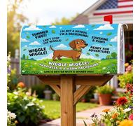 Coperture magnetiche per cassette postali a forma di bassotto, copertura per cassetta postale estiva con nuvole giocose estive blu per decorazioni per casa e giardino, 45,7 x 53,3 cm