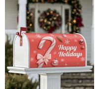 Coperture magnetiche per cassette postali a forma di bastoncino di zucchero, ornamento natalizio natalizio con fiocco di neve, copertura per cassetta postale stagionale per esterni, 53 x 64 cm