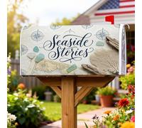 Coperture magnetiche per cassette postali a forma di bussola, stile nautico, rustico, corallo, estate, blu, decorazione per esterni, giardino, cortile, 45,7 x 53,3 cm