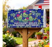 Coperture magnetiche per cassette postali a forma di cactus, copertura per cassetta postale stagionale con foglie e fiori, per decorare il cortile anteriore, 53 x 64 cm