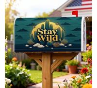 Coperture magnetiche per cassette postali a forma di cactus, rustiche ispirate alla natura, montagne e farfalle, copertura estiva per cassetta postale per giardino, cortile, decorazione da 53 x 64 cm