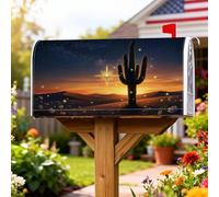 Coperture magnetiche per cassette postali a forma di cactus, stile rustico, con stelle, deserto, estate, arancione, stagionale, decorazione per portico, 45,7 x 53,7 cm
