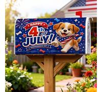 Coperture magnetiche per cassette postali a forma di cane, decorazioni natalizie per cassetta postale patriottica con stelle e fuochi d'artificio per il giorno dell'indipendenza, decorazioni per