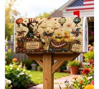 Coperture magnetiche per cassette postali a forma di capra, motivo pulcino estivo e festivo con palline, copertura per cassetta postale rossa, decorazione per porta d'ingresso, 53 x 64 cm