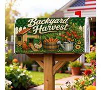Coperture magnetiche per cassette postali a forma di carote, copertura per cassetta postale rustica con polli di fattoria, copertura verde per le vacanze, decorazione per giardino e patio, 53 x 64 cm