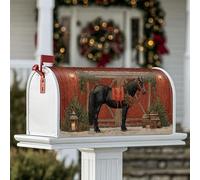 Coperture magnetiche per cassette postali a forma di cavallo, stile rustico, lanterna invernale rossa, protezione per la porta d'ingresso, 45,7 x 53,7 cm