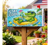 Coperture magnetiche per cassette postali a forma di coccodrillo, copertura decorativa per cassetta postale estiva giocosa per bevande estive verdi per decorazioni per casa e giardino, 45,7 x 53,3 cm