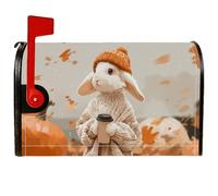 Coperture magnetiche per cassette postali a forma di coniglio, fantasiose e festive, per tazze da caffè autunnali arancioni, protezione per la casa e il giardino, 45 x 53 cm