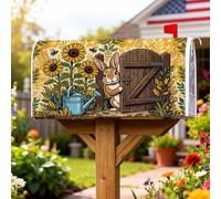 Coperture magnetiche per cassette postali a forma di coniglio, innaffiatoio rustico primaverile con girasole gialle, protezione per la decorazione del giardino e del cortile, 53 x 64 cm