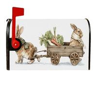 Coperture magnetiche per cassette postali a forma di coniglio, rustiche per casali carote, primaverili, colore marrone, decorazione da giardino per esterni, 45,7 x 53,3 cm