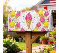 Coperture magnetiche per cassette postali a forma di cono gelato, copertura per cassetta della posta estiva giocosa pesca turbinio giallo turbinio estivo pesca copertura per la decorazione del portico