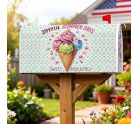 Coperture magnetiche per cassette postali a forma di cono gelato, decorazione estiva per cassetta delle lettere con fiori e stelle, 45,7 x 53,7 cm